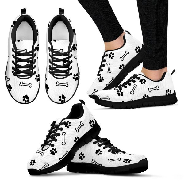 Women's Dog Paw Print Sneakers, Low Top Running Shoes, Custom Athletic Gifts for Dog Lovers - Image 4